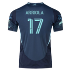 adidas P. Arriola Seattle Sounders Authentic Away Jersey 25/26 w/ MLS Patches & Sponsor (Aura Ink)