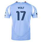 adidas Hannes Wolf New York City FC Authentic Home Jersey 25/26 w/ MLS Patches (Bahia Light Blue)
