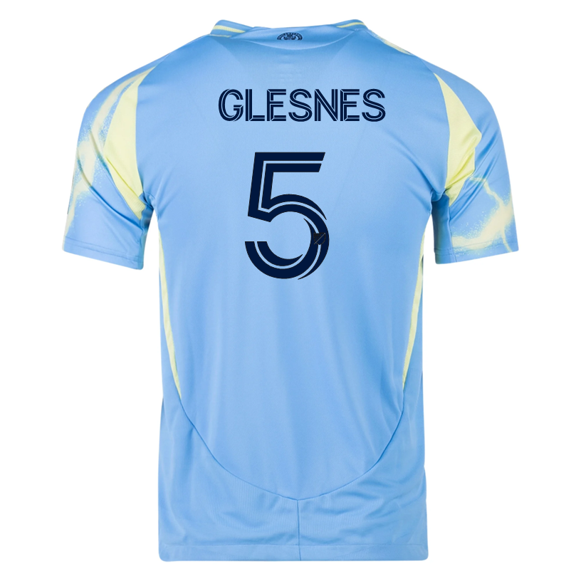 adidas Philadelphia Union Jakob Glesnes Authentic Away Jersey 25/26 (Blue/Yellow)