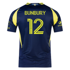 adidas Nashville Authentic Teal Bunbury Away Jersey w/ MLS + Apple TV 25/26 (Tena Blue)