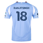adidas Greg Ranjitsingh New York City FC Authentic Home Jersey 25/26 w/ MLS Patches (Bahia Light Blue)