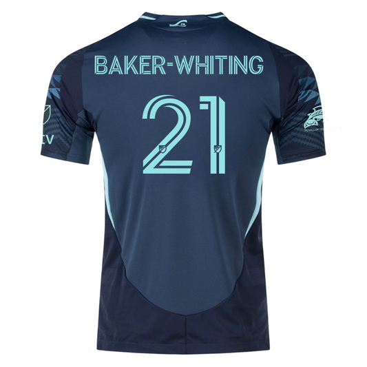 adidas R. Baker-Whiting Seattle Sounders Authentic Away Jersey 25/26 w/ MLS Patches & Sponsor (Aura Ink)