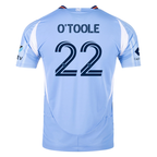 adidas Kevin O'Toole New York City FC Authentic Home Jersey 25/26 w/ MLS Patches (Bahia Light Blue)