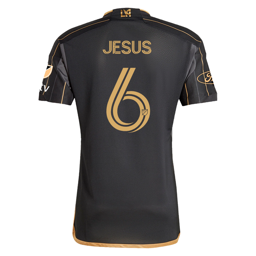 adidas Igor Jesus LAFC Home 2025 Jersey w/ MLS + Apple TV + Ford Patches (Black/Gold)