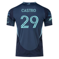 adidas J. Castro Seattle Sounders Authentic Away Jersey 25/26 w/ MLS Patches & Sponsor (Aura Ink)