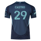 adidas J. Castro Seattle Sounders Authentic Away Jersey 25/26 w/ MLS Patches & Sponsor (Aura Ink)