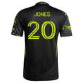 adidas Derrick Jones Columbus Crew Authentic Away Jersey w/ MLS Patches 25/26 (Black/Yellow)