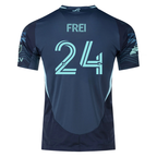 adidas S. Frei Seattle Sounders Authentic Away Jersey 25/26 w/ MLS Patches & Sponsor (Aura Ink)