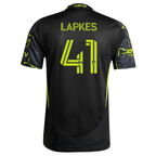 adidas Stanislav Lapkes Columbus Crew Authentic Away Jersey w/ MLS Patches 25/26 (Black/Yellow)