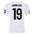 adidas D. Ceballos Real Madrid Authentic Home Jersey w/ La Liga Patches 24/25 (White/Black)