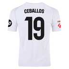 adidas D. Ceballos Real Madrid Authentic Home Jersey w/ La Liga Patches 24/25 (White/Black)