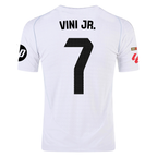 adidas Vini Jr. Real Madrid Authentic Home Jersey w/ La Liga Patches 24/25 (White/Black)