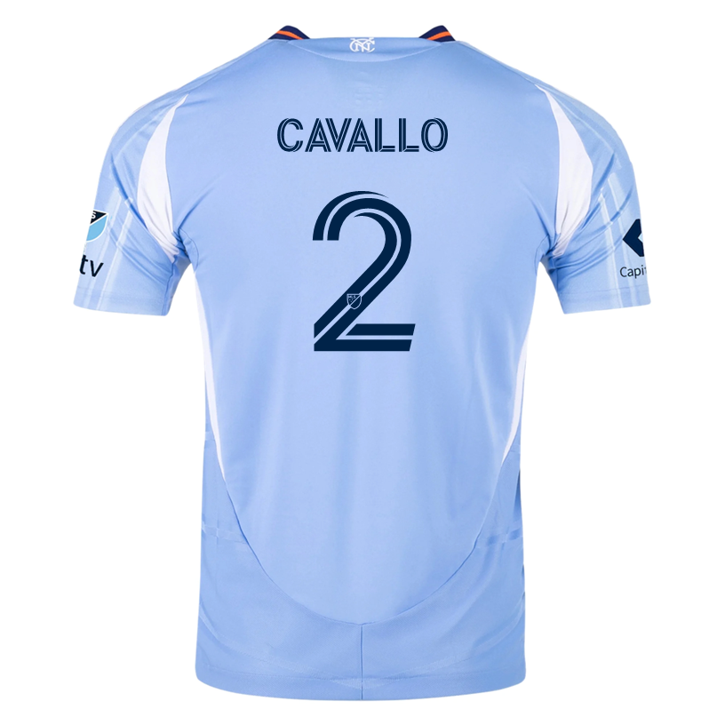adidas Nico Cavallo New York City FC Authentic Home Jersey 25/26 w/ MLS Patches (Bahia Light Blue)