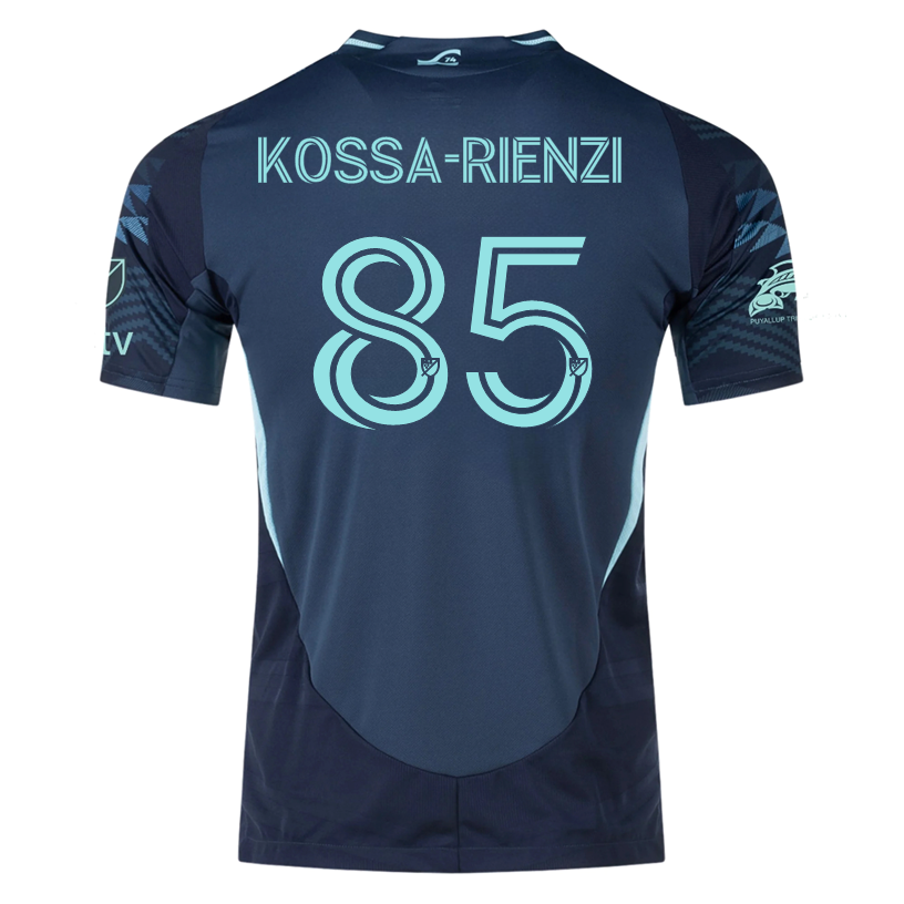 adidas K. Kossa-Rienzi Andrade Sounders Authentic Away Jersey 25/26 w/ MLS Patches & Sponsor (Aura Ink)