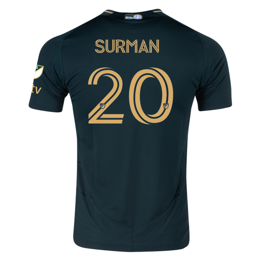 adidas Finn Surman Portland Timbers Authentic Home Jersey w/ MLS & Apple Patch 25/26 (Green/Gold)
