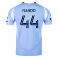 adidas Alex Rando New York City FC Authentic Home Jersey 25/26 w/ MLS Patches (Bahia Light Blue)