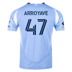 adidas Jacob Arroyave New York City FC Authentic Home Jersey 25/26 w/ MLS Patches (Bahia Light Blue)