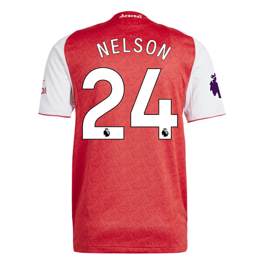 adidas Reiss Nelson Arsenal FC Authentic Home Jersey 25/26 w/ EPL Patch (Better Scarlet/White