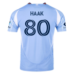adidas Justin Haak New York City FC Authentic Home Jersey 25/26 w/ MLS Patches (Bahia Light Blue)