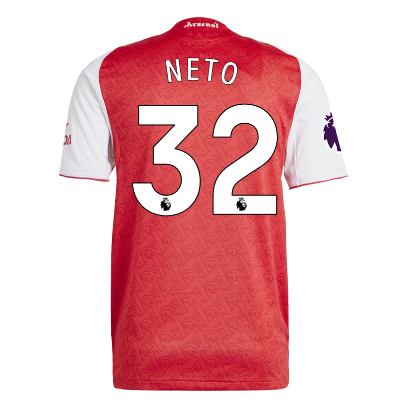 adidas Norberto Neto Arsenal FC Authentic Home Jersey 25/26 w/ EPL Patch (Better Scarlet/White)