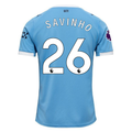 Puma Savinho Manchester City Home Jersey 25/26 w/ EPL + Sponsor Patch (Team Light Blue/Puma White)