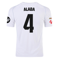 adidas Alaba Real Madrid Authentic Home Jersey w/ La Liga Patches 24/25 (White/Black)