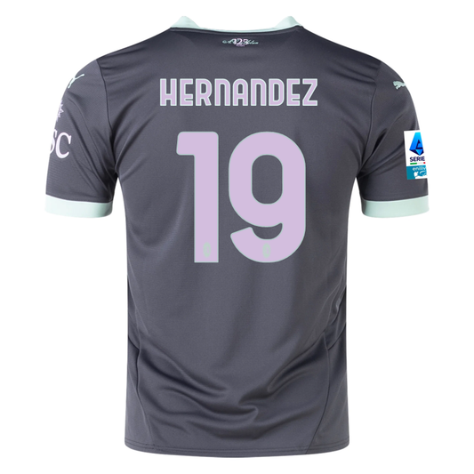 Puma AC Milan Theo Hernandez Third Jersey w/ Serie A Patch 24/25 (Shadow Gray/Fresh Mint)