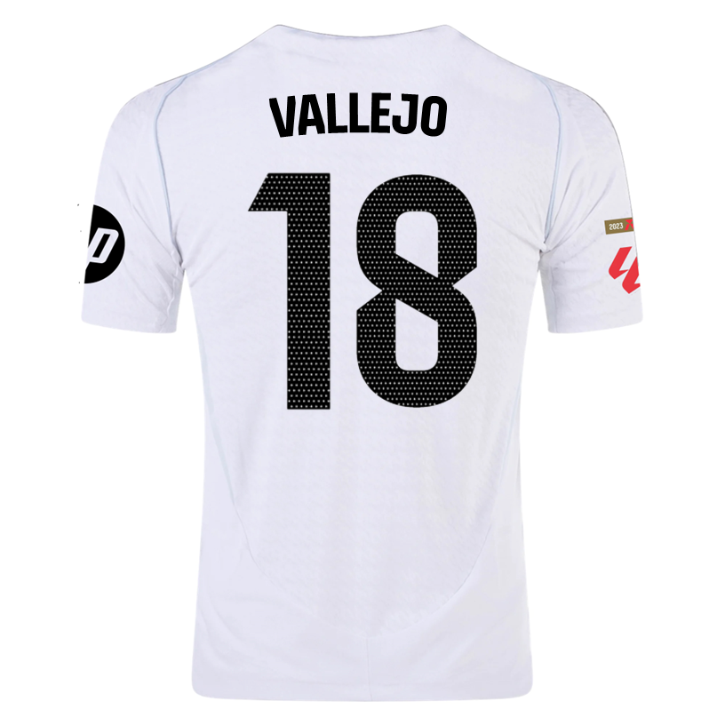 adidas Vallejo Real Madrid Authentic Home Jersey w/ La Liga Patches 24/25 (White/Black)