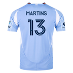 adidas Thiago Martins New York City FC Authentic Home Jersey 25/26 w/ MLS Patches (Bahia Light Blue)