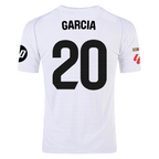 adidas Fran Garcia Real Madrid Authentic Home Jersey w/ La Liga Patches 24/25 (White/Black)
