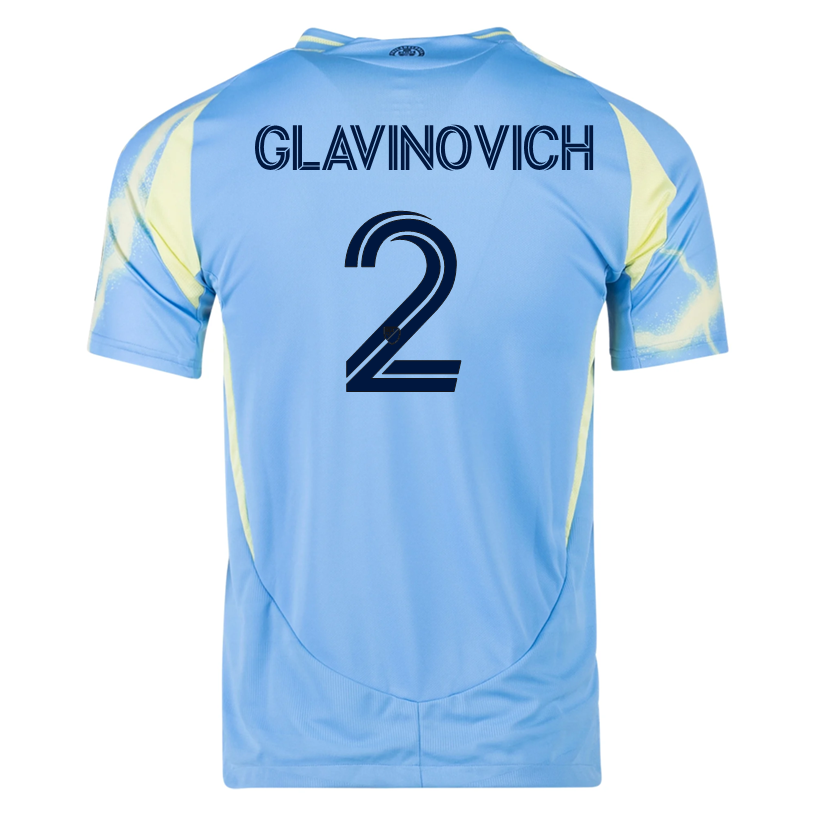 adidas Philadelphia Union Ian Glavinovich Authentic Away Jersey 25/26 (Blue/Yellow)