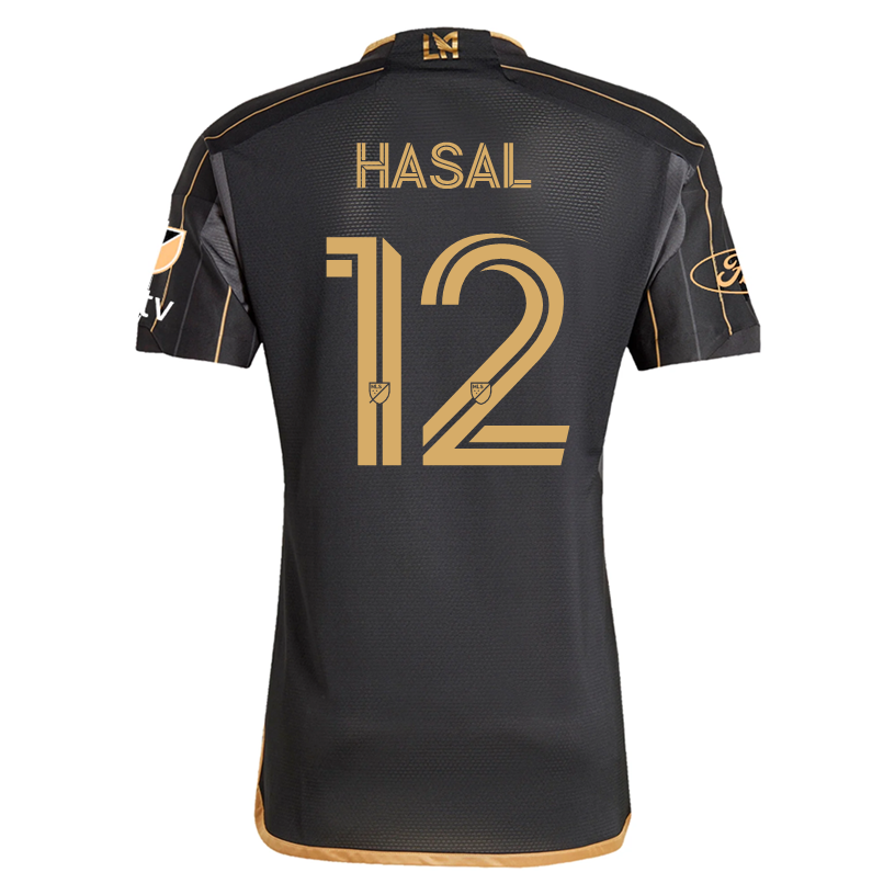 adidas Thomas Hasal LAFC Home 2025 Jersey w/ MLS + Apple TV + Ford Patches (Black/Gold)