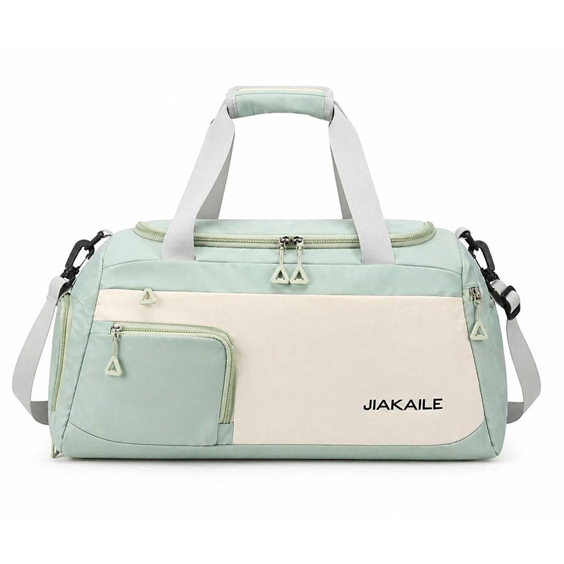 Sac de sport JIAKAILE Vert Menthe grande capacité avec compartiment chaussures et bandoulière amovible