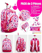 Pack Cartable Trolley 3 Pièces – Fille & Garçon