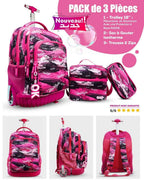 Pack Cartable Trolley 3 Pièces – Fille & Garçon