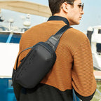 Arctic Hunter Sling Bag Homme Noir – Sac Bandoulière Crossbody Résistant à l’Eau pour Voyage & Quotidien