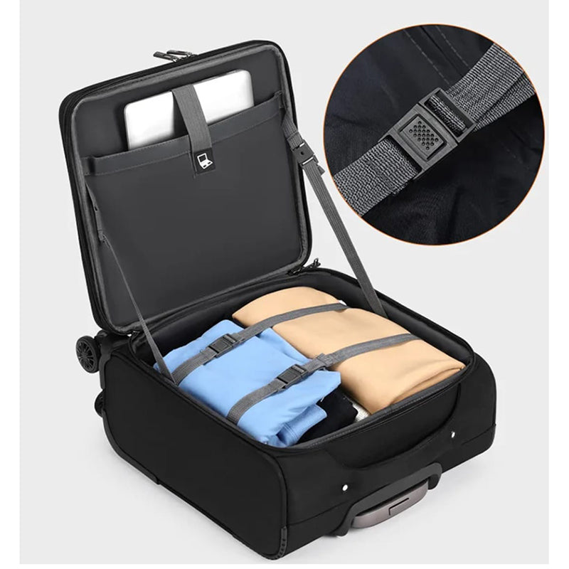 Valise Cabine 18 Pouces – Valise de Voyage Légère Imperméable avec Roues Silencieuses