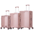 Set de 3 Valises Rigides Premium – Bagage Cabine, Moyenne & Grande avec Port USB Intégré, Poignée Télescopique et Roues Pivotantes 360°
