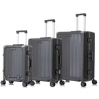 Set de 3 Valises Rigides Premium – Bagage Cabine, Moyenne & Grande avec Port USB Intégré, Poignée Télescopique et Roues Pivotantes 360°