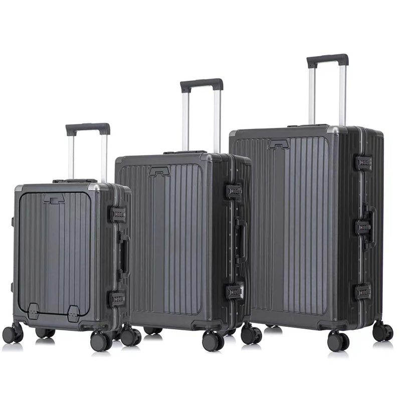 Set de 3 Valises Rigides Premium – Bagage Cabine, Moyenne & Grande avec Port USB Intégré, Poignée Télescopique et Roues Pivotantes 360°