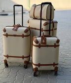 Ensemble de Bagages Luxe "Édition Vintage" – Set de 5 Pièces (3 Valises + 2 Sac)