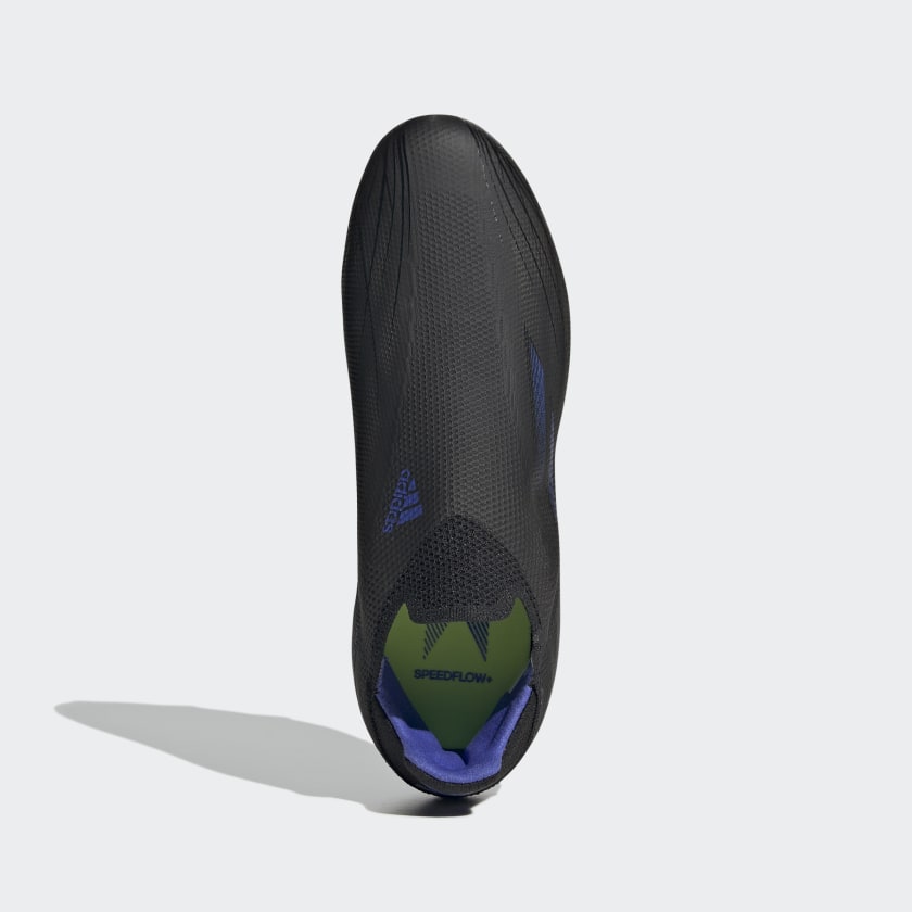 adidas X Speedflow+ JUNIOR Firm Ground Soccer Shoe - Core Black/Sonic Ink/Solar Yellow