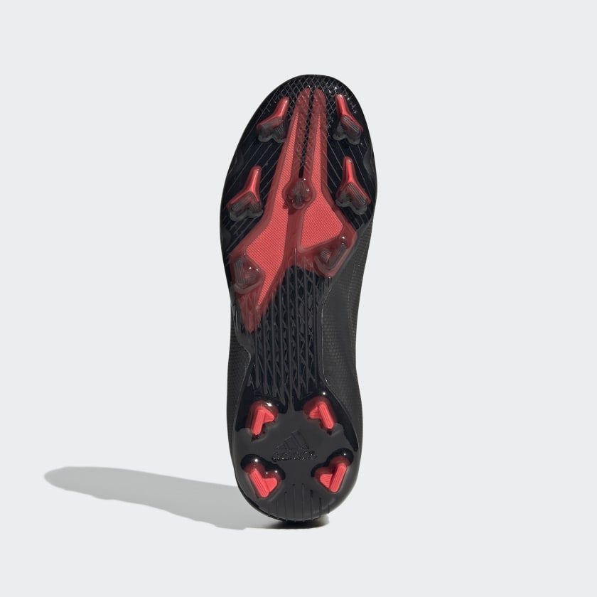 adidas X Speedflow+ JUNIOR Firm Ground Soccer Shoe - Core Black/Sonic Ink/Solar Yellow