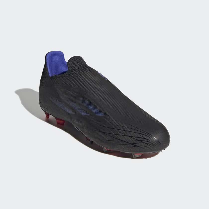 adidas X Speedflow+ JUNIOR Firm Ground Soccer Shoe - Core Black/Sonic Ink/Solar Yellow