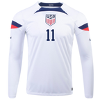 Nike United States Brenden Aaronson Home Long Sleeve Jersey 22/23 (White/Loyal Blue)