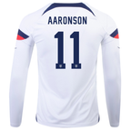 Nike United States Brenden Aaronson Home Long Sleeve Jersey 22/23 (White/Loyal Blue)