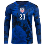 Nike United States Kellyn Acosta Long Sleeve Away Jersey 22/23 (Bright Blue/White)