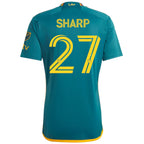 adidas LA Galaxy Billy Sharp Authentic Away Jersey w/ MLS + Apple TV Patch 23/24 (Green/Yellow)