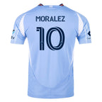 adidas Maximiliano Moralez New York City FC Authentic Home Jersey 25/26 w/ MLS Patches (Bahia Light Blue)