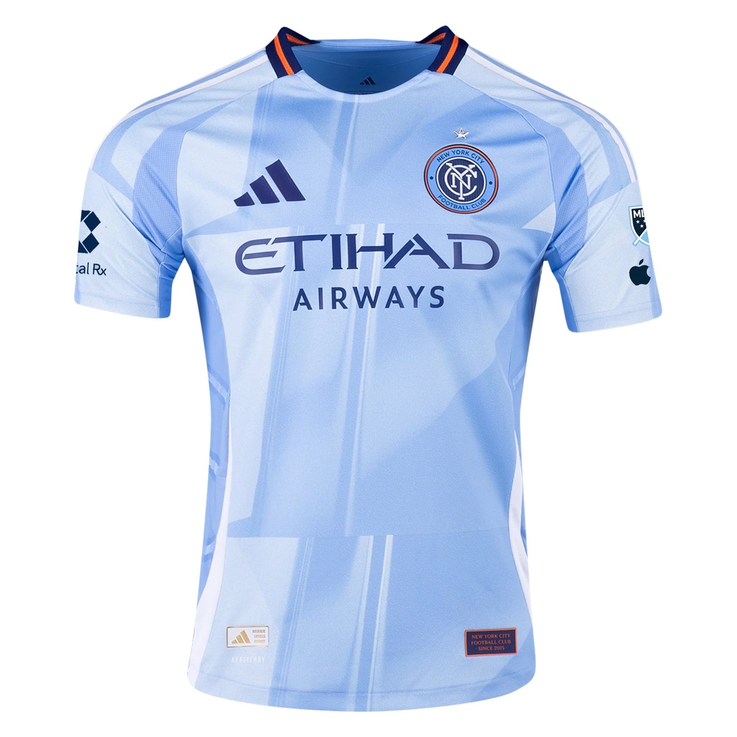 adidas Nico Cavallo New York City FC Authentic Home Jersey 25/26 w/ MLS Patches (Bahia Light Blue)